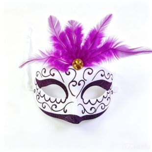 Purple Feather Masquerade Performance Mask 的原商品图