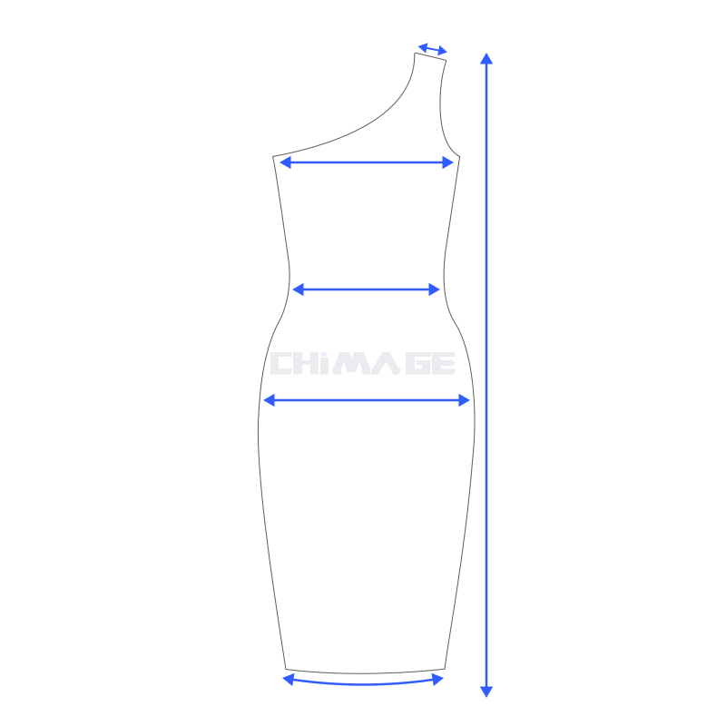一字肩中长款连衣裙/One Shoulder Dress Mid