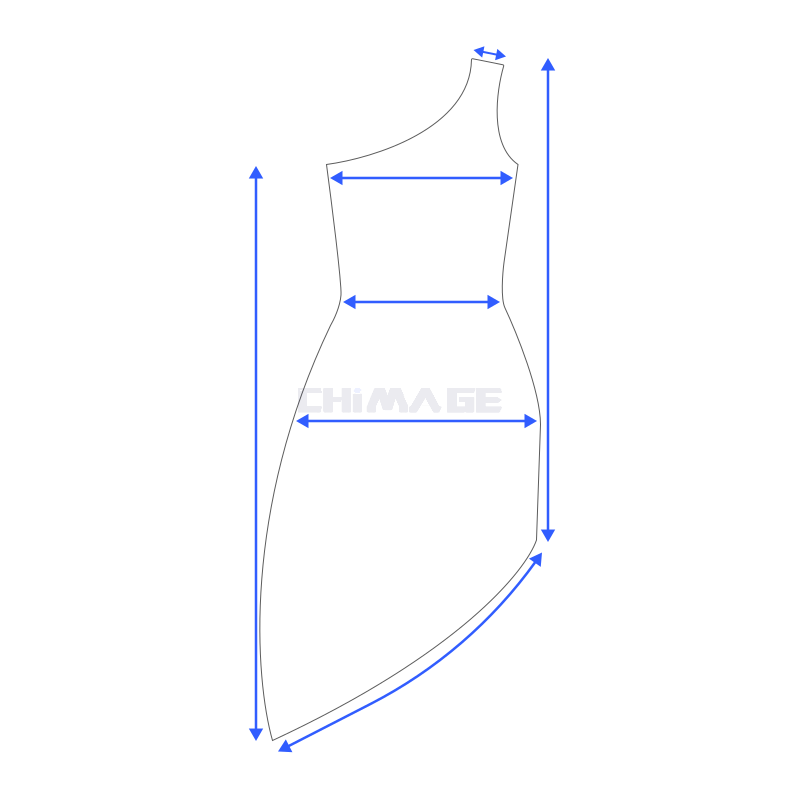 单肩不对称连衣裙/One Shoulder Dress Asymmetric